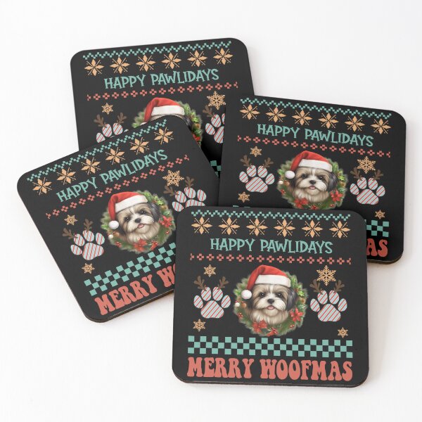 Item preview, "Shih Tzu Pawlidays & Merry Woofmas Ugly Christmas Sweater" designed and sold by Xhevahir.