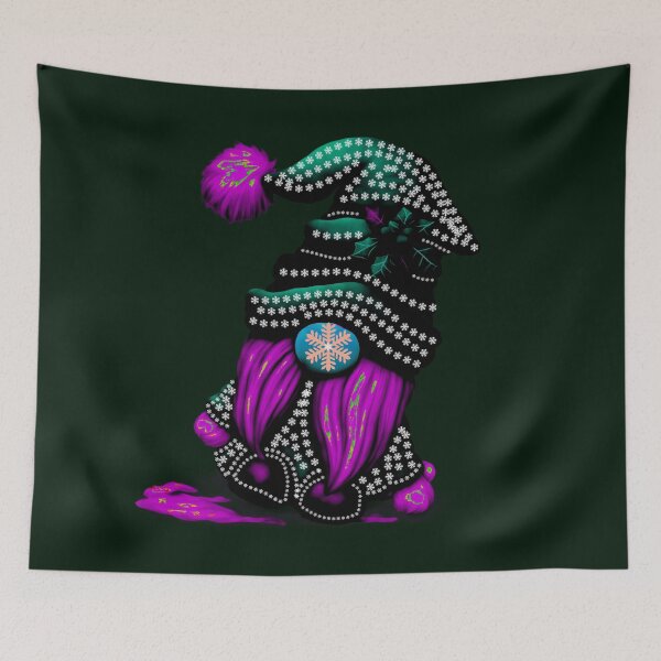 Item preview, Cute Green and Purple Santa Christmas Gnome designed and sold by ShreecreatE.