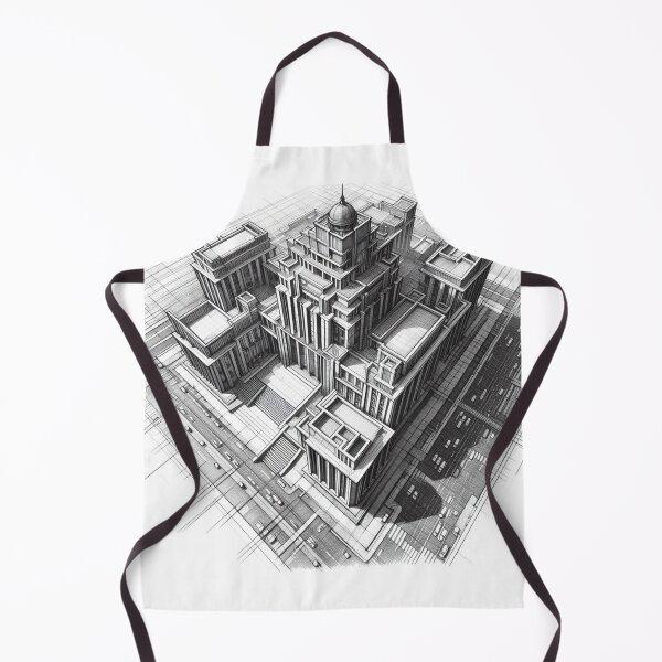 Item preview, Monochromatic Balance: Architectural Symmetry Sketch designed and sold by TextileTrove.