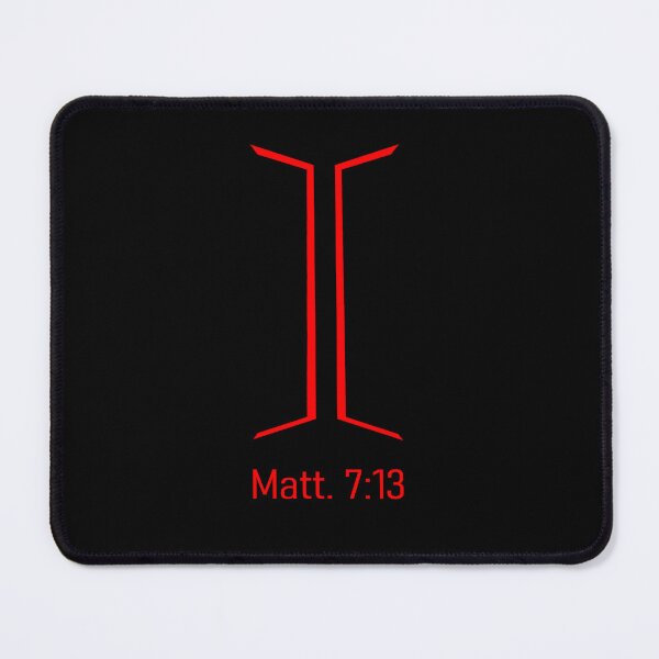 Item preview, Matthew 7 13 - enter by the narrow gate - bible verse | christian minimal art - red design designed and sold by ZechJohnRB.