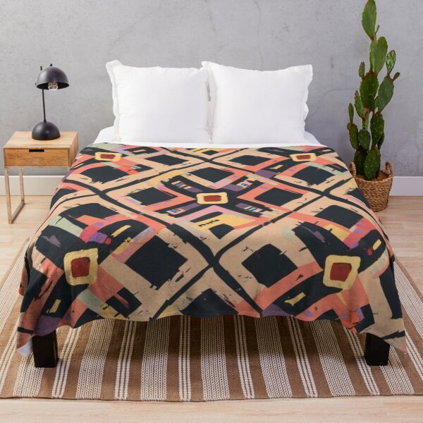 Item preview, logo picture symbol illustration multicolored dress ethnic pattern on the dress orange yellow white green black boho checkered squares designed and sold by gulka8.