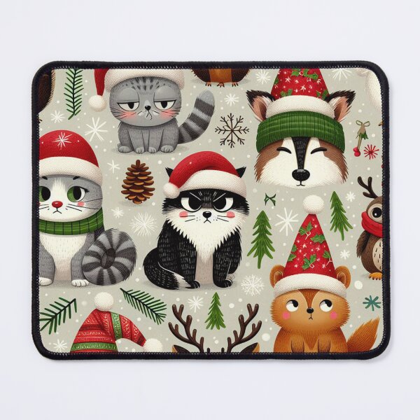 Item preview, Grumpy Christmas Animals Pattern designed and sold by DoggoTankDesign.