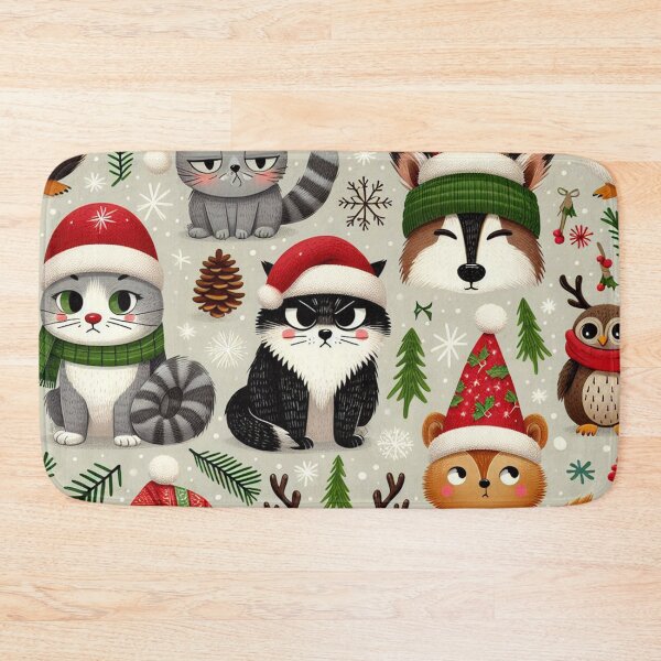 Item preview, Grumpy Christmas Animals Pattern designed and sold by DoggoTankDesign.