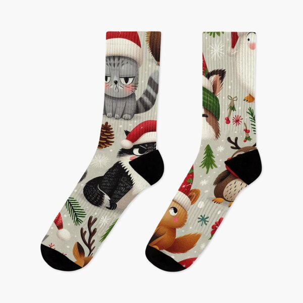 Item preview, Grumpy Christmas Animals Pattern designed and sold by DoggoTankDesign.