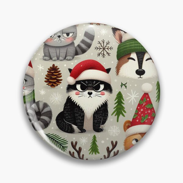 Item preview, Grumpy Christmas Animals Pattern designed and sold by DoggoTankDesign.