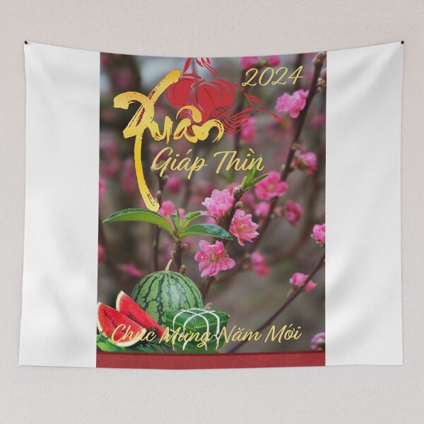 Item preview, Tết Chúc Mừng Năm Mới Happy New Year Xuan Giap Thin 2024 designed and sold by AnLeDesign.