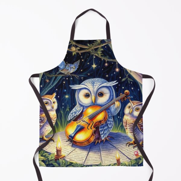 Item preview, Melodic Nocturne: Owl Playing Violin Art Print" designed and sold by Obinne.