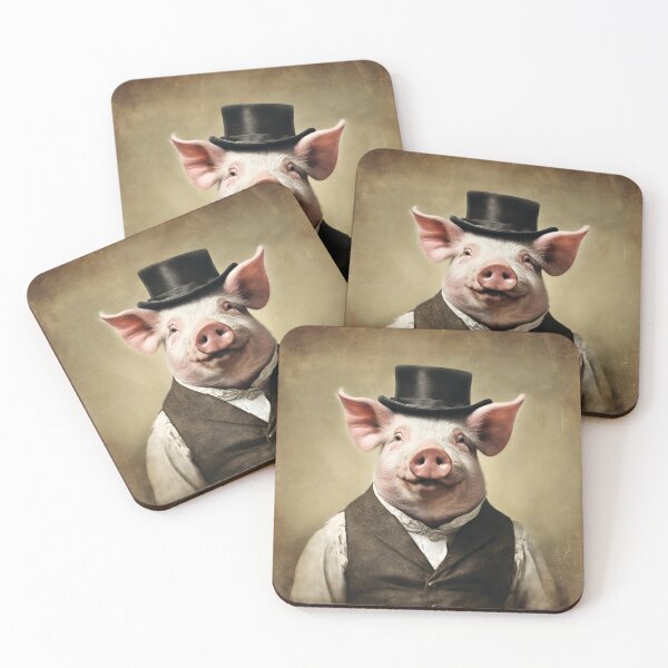 Item preview, Victorian Pig Portrait Artistic Gift Fashion Style  designed and sold by popanato.