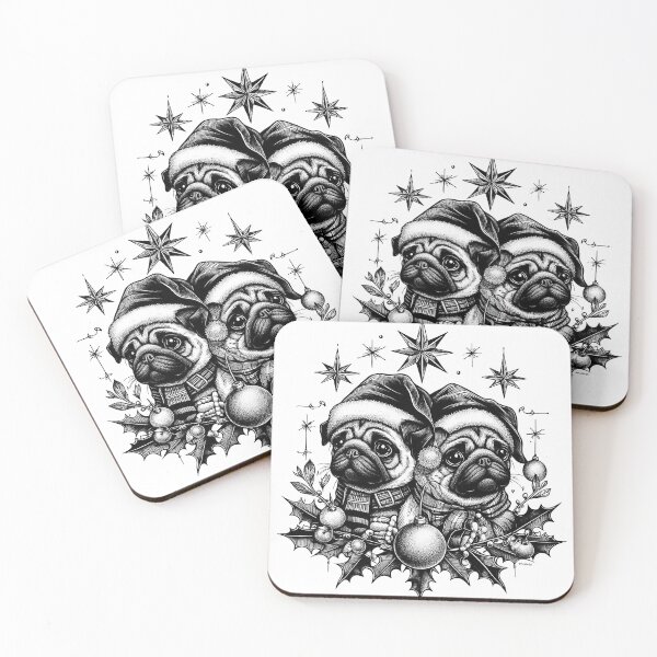 Item preview, Gothic Christmas Pugs designed and sold by FunnehGacha.
