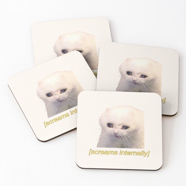 Item preview, screams internally crying cat meme designed and sold by mooneko.