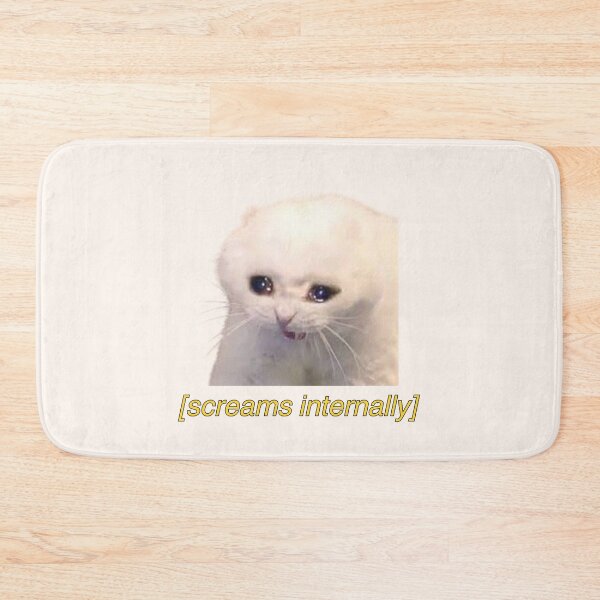 Item preview, screams internally crying cat meme designed and sold by mooneko.