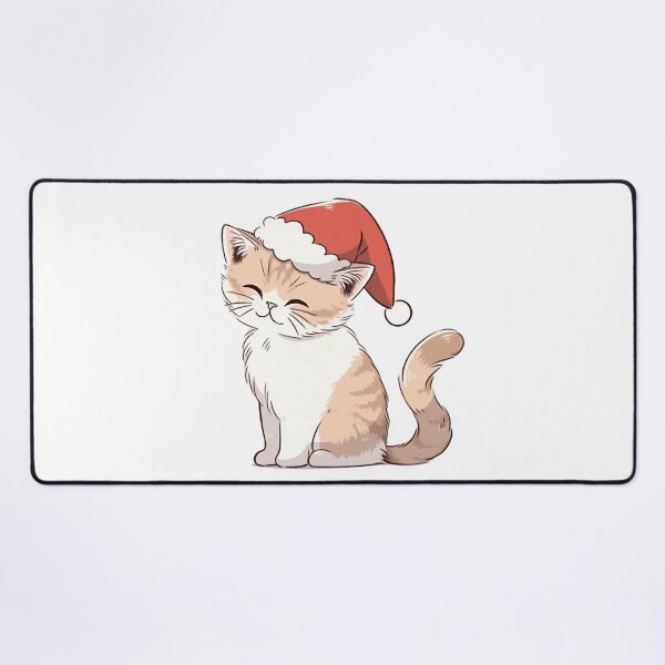 Item preview, Smiling Cat Wearing Santa Hat designed and sold by LittleLuvies.