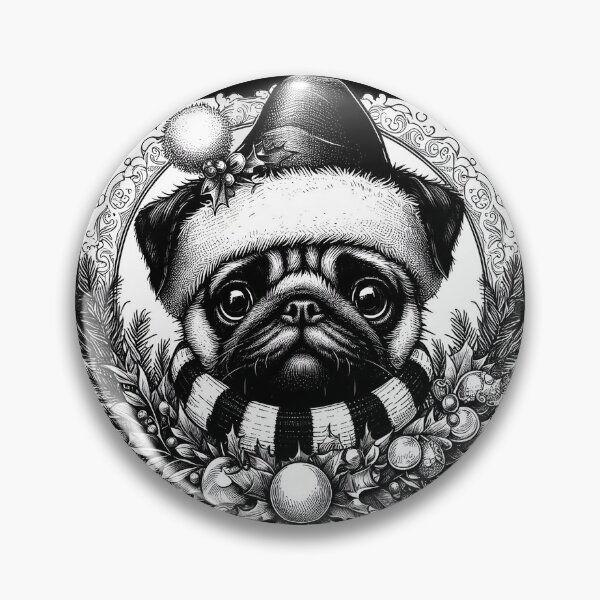 Item preview, Gothic Christmas Pug wreath designed and sold by FunnehGacha.
