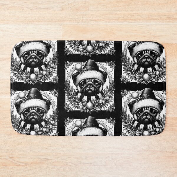 Item preview, Gothic Christmas Pug wreath designed and sold by FunnehGacha.