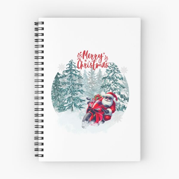 Item preview, Santa   on motorbike on  snowy landscape on white background-Christmas Theme designed and sold by mndesignworx.