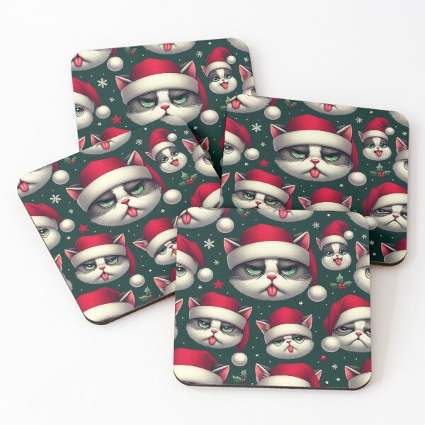Item preview, Christmas Grumpy Cats Pattern designed and sold by DoggoTankDesign.