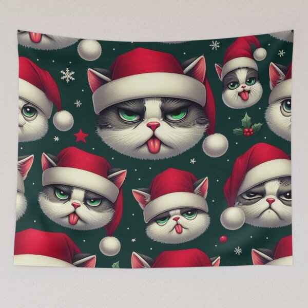 Item preview, Christmas Grumpy Cats Pattern designed and sold by DoggoTankDesign.