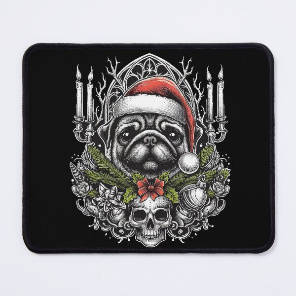 Item preview, Gothic Christmas Pug wreath designed and sold by FunnehGacha.