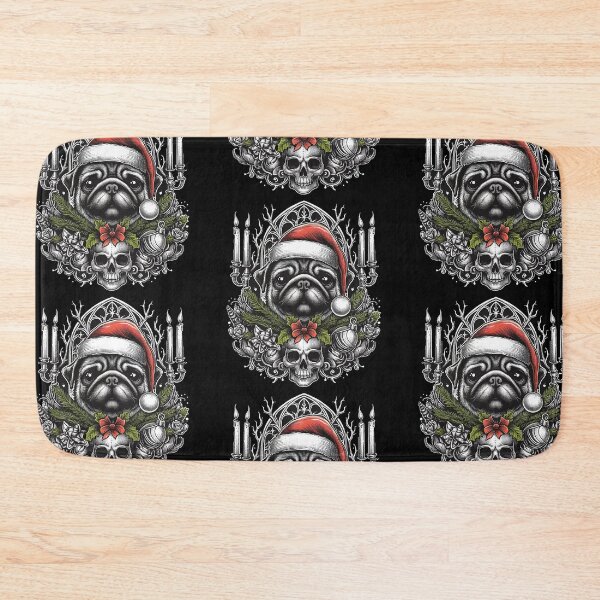 Item preview, Gothic Christmas Pug wreath designed and sold by FunnehGacha.