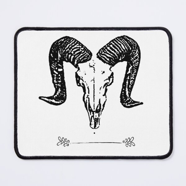 Item preview, Sheep Skull black and white designed and sold by nour ⭐⭐⭐⭐ ⭐.