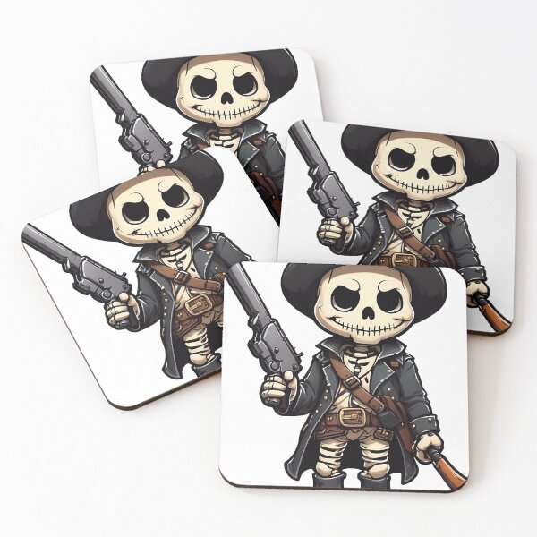 Item preview, skull cowboy and crossed revolvers designed and sold by wplamkung.