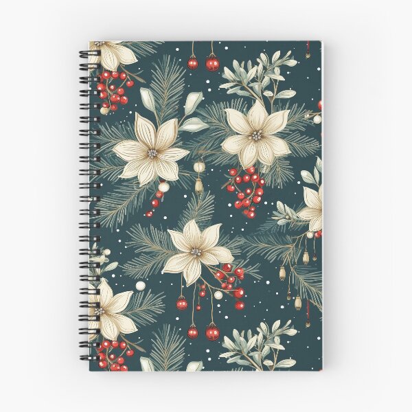 Aperçu de l'œuvre Poinsettias et gui vintage créée et vendue par Fizzycat.