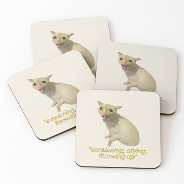 Item preview, coughing cat meme designed and sold by mooneko.