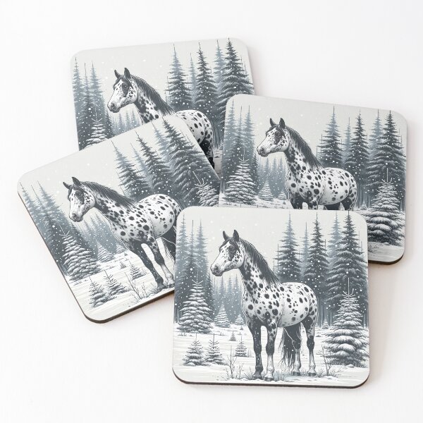 Item preview, Appaloosa Horse Winter Forest Drawing designed and sold by DesignMT.