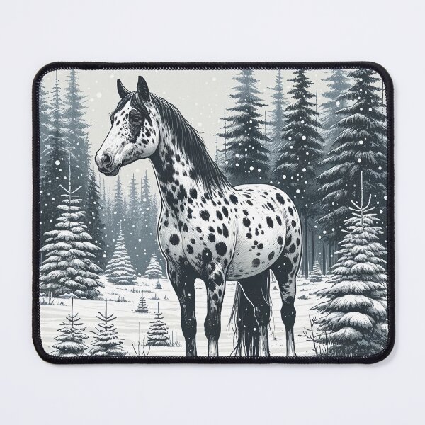 Item preview, Appaloosa Horse Winter Forest Drawing designed and sold by DesignMT.
