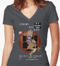 pokemon p-1 grand prix Women's Fitted V-Neck T-Shirt