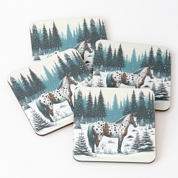 Item preview, Appaloosa Horse Winter Forest Drawing designed and sold by DesignMT.