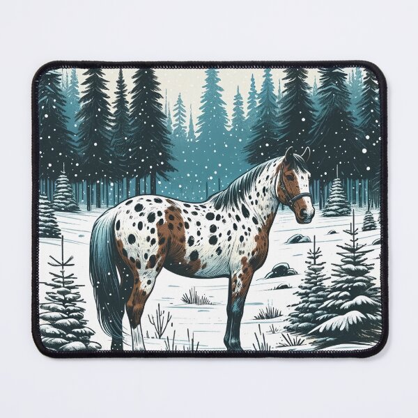 Item preview, Appaloosa Horse Winter Forest Drawing designed and sold by DesignMT.