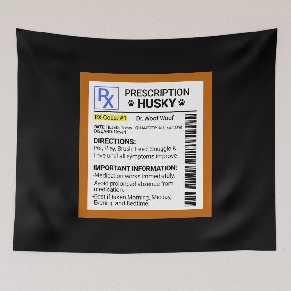 Aperçu de l'œuvre Cadeau drôle de chien Husky sur ordonnance RX créée et vendue par Guarddogdrive.