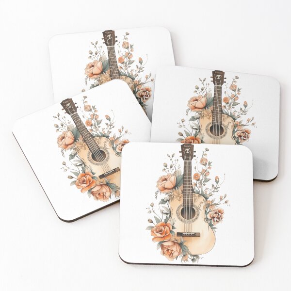 Item preview, Guitar and Flowers designed and sold by Artsy Owl.