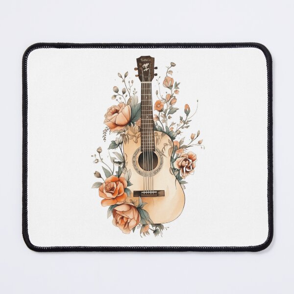 Item preview, Guitar and Flowers designed and sold by Artsy Owl.