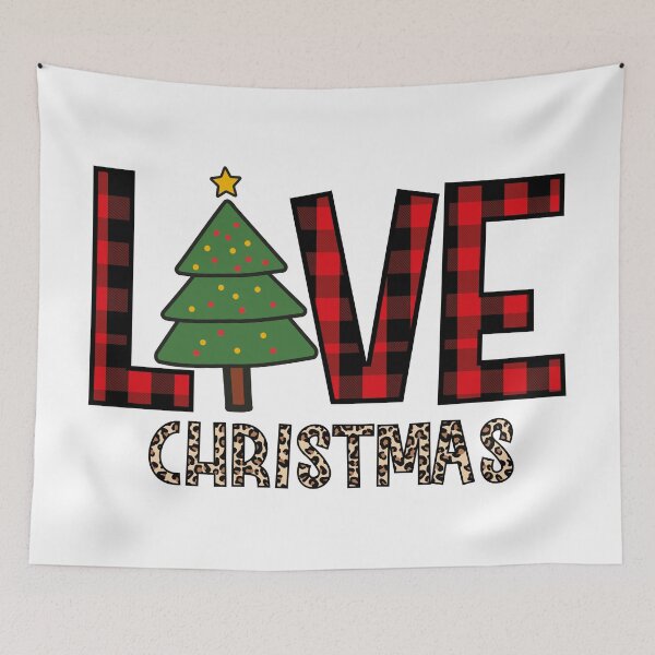 Item preview, Love Christmas, Buffalo Plaid, Christmas Tree and Leopard Print designed and sold by EsteticaVerus.