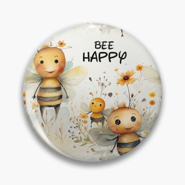 Item preview, Bee Happy Honey Bees and Flowers designed and sold by Driftwood Spirits.
