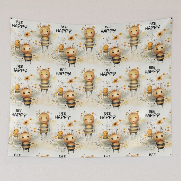 Item preview, Bee Happy Honey Bees and Flowers designed and sold by Driftwood Spirits.