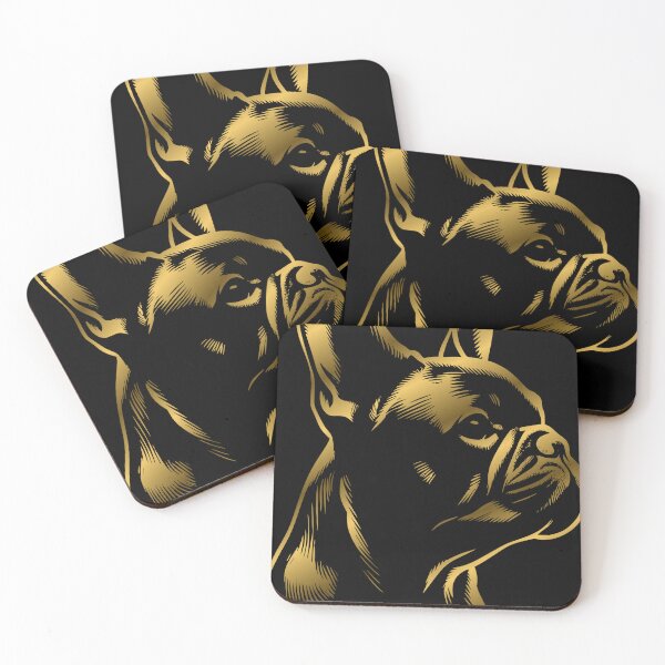 Item preview, French bulldog drawing head gold designed and sold by Highkeys.
