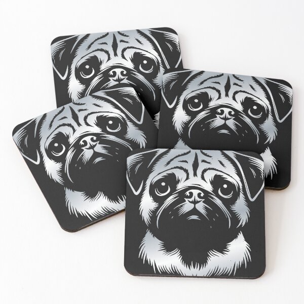 Item preview, Pug drawing head gold designed and sold by Highkeys.