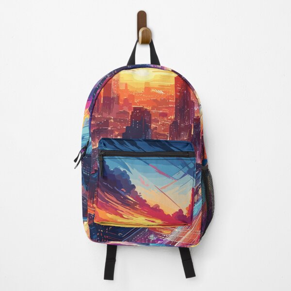 Item preview, Neon Dusk - Vibrant Cityscape at Sunset designed and sold by RyanBelandres.