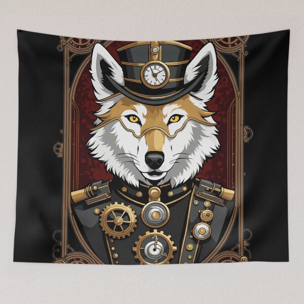 Artikelvorschau, Militärischer Steampunk Wolf / Fox Captain Tarot Karte entworfen und verkauft von EternalDelight1.