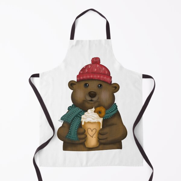 Item preview, bear with coffee mug designed and sold by sweetanndspooky.