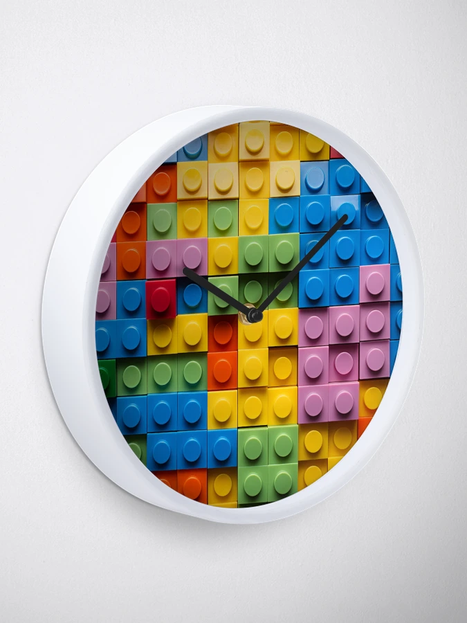 lego texture Clock by RodoArtDs Redbubble
