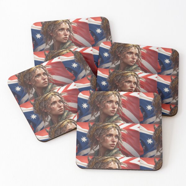 Item preview, The Australian flag drapes the head of a young and beautiful girl representing the nation. designed and sold by Giuseppe Pellegrino.