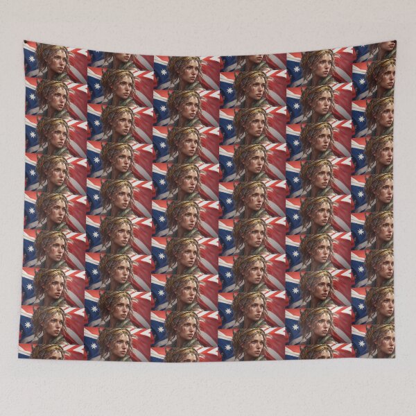 Item preview, The Australian flag drapes the head of a young and beautiful girl representing the nation. designed and sold by Giuseppe Pellegrino.