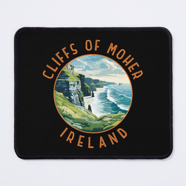 Item preview, Cliffs of Moher Ireland Retro Distressed Circle designed and sold by KrisSidDesigns.