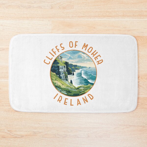 Item preview, Cliffs of Moher Ireland Retro Distressed Circle designed and sold by KrisSidDesigns.