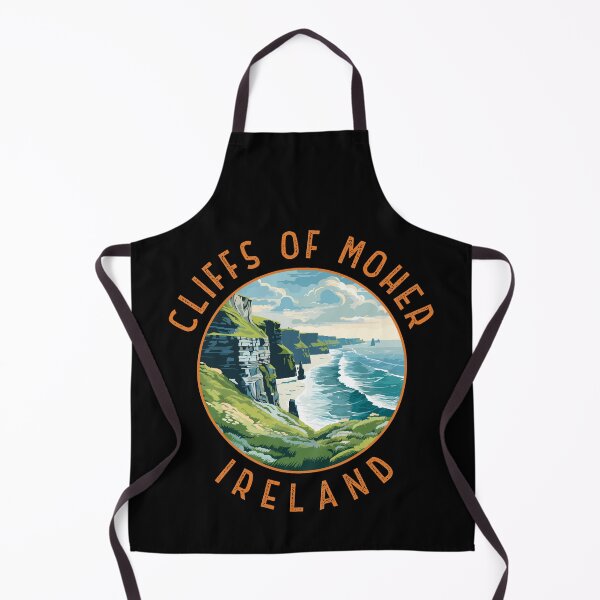 Item preview, Cliffs of Moher Ireland Retro Distressed Circle designed and sold by KrisSidDesigns.