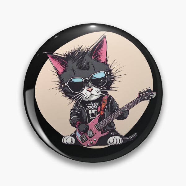 Item preview, PINK ROCK CAT – punk cat – pink cat designed and sold by Musicians-world.
